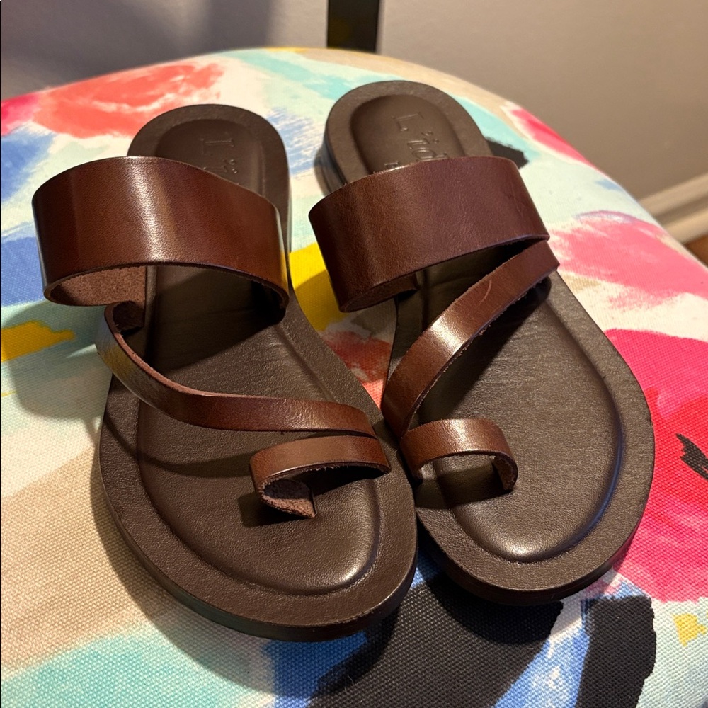 L’idea by Lori strappy brown leather sandals